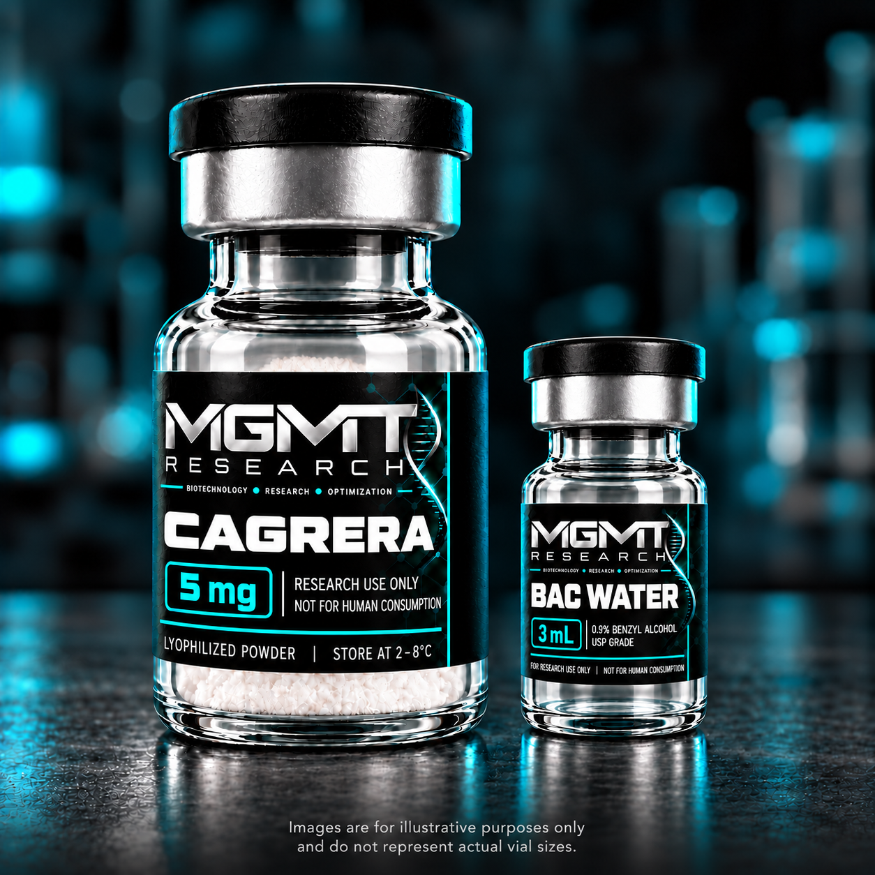 MGMT Research CAGRERA 5 mg vial with BAC Water 3 mL