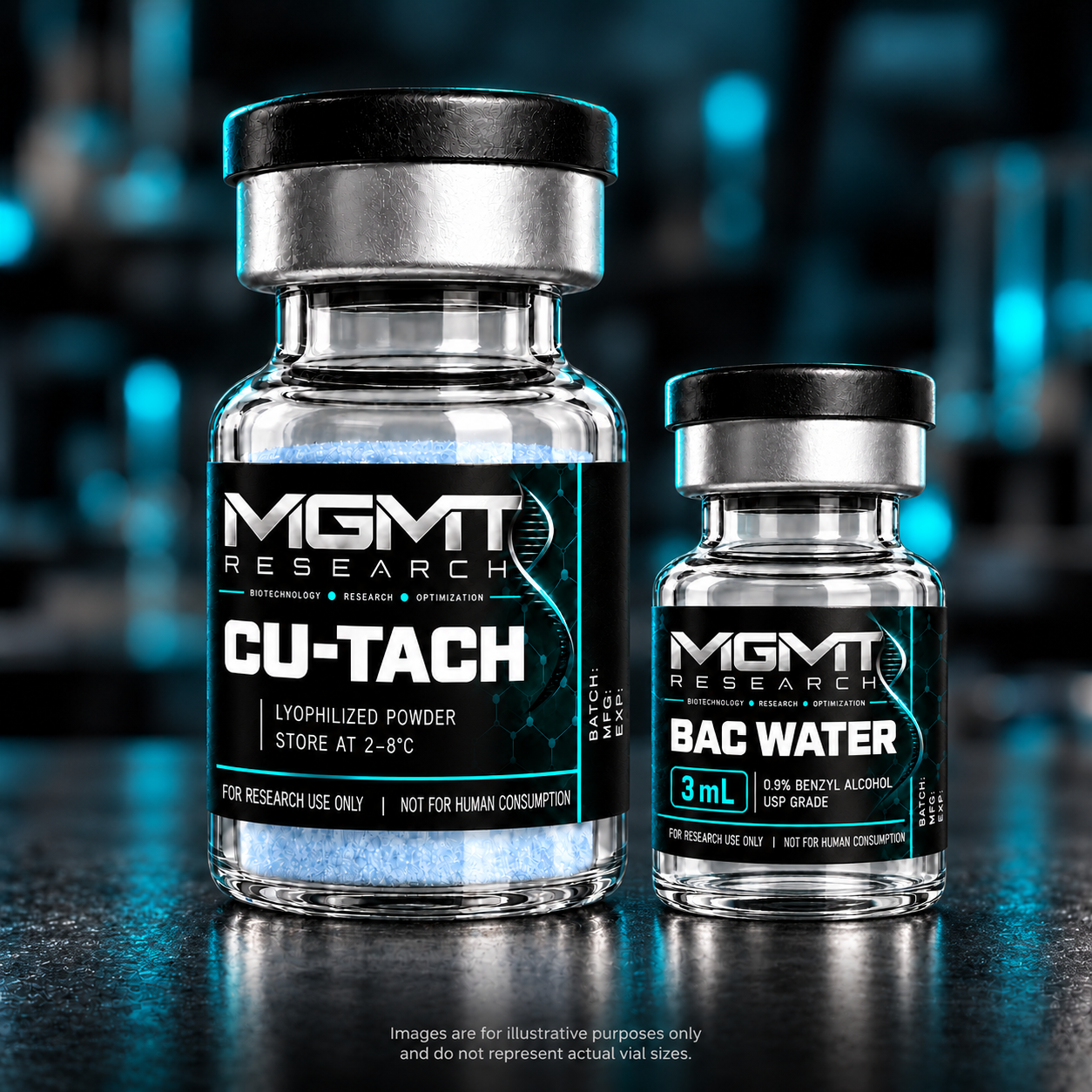 MGMT Research CU-TACH vial without a strength displayed
