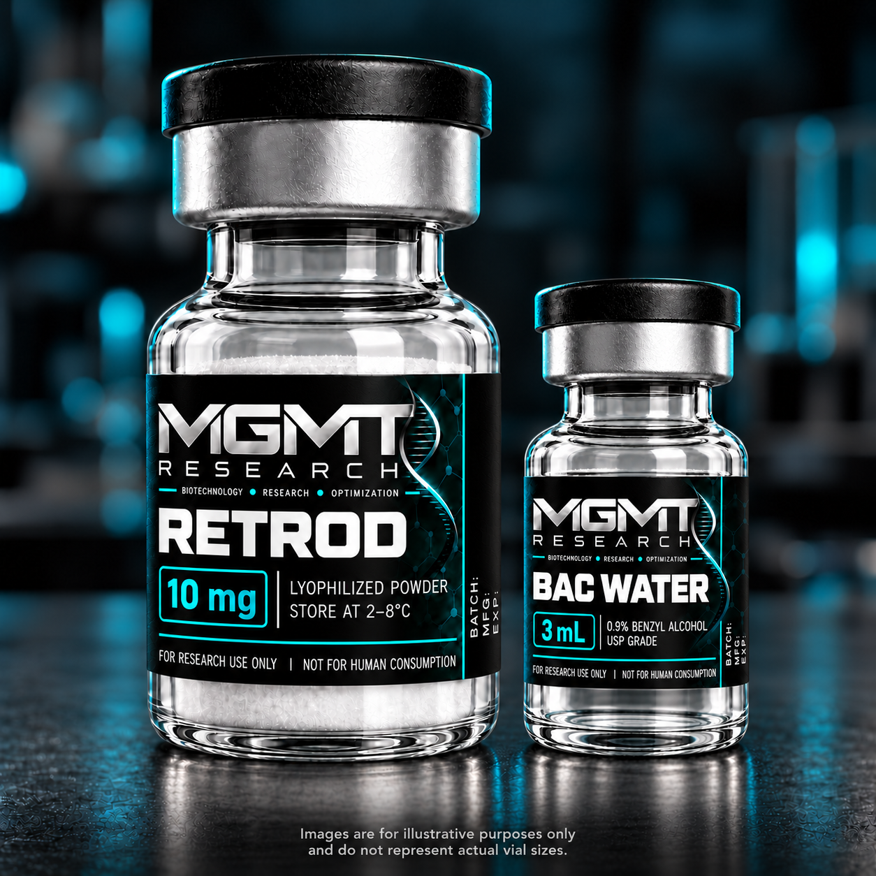 MGMT Research Retatrutide 10 mg vial concept