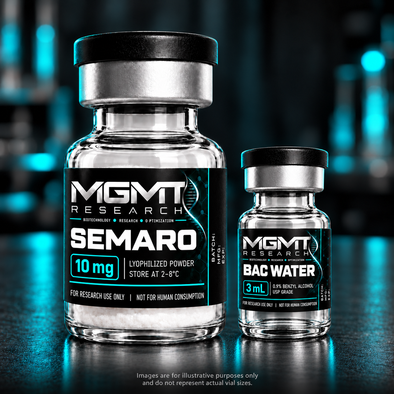 MGMT Research SEMARO Semaglutide 10 mg vial concept