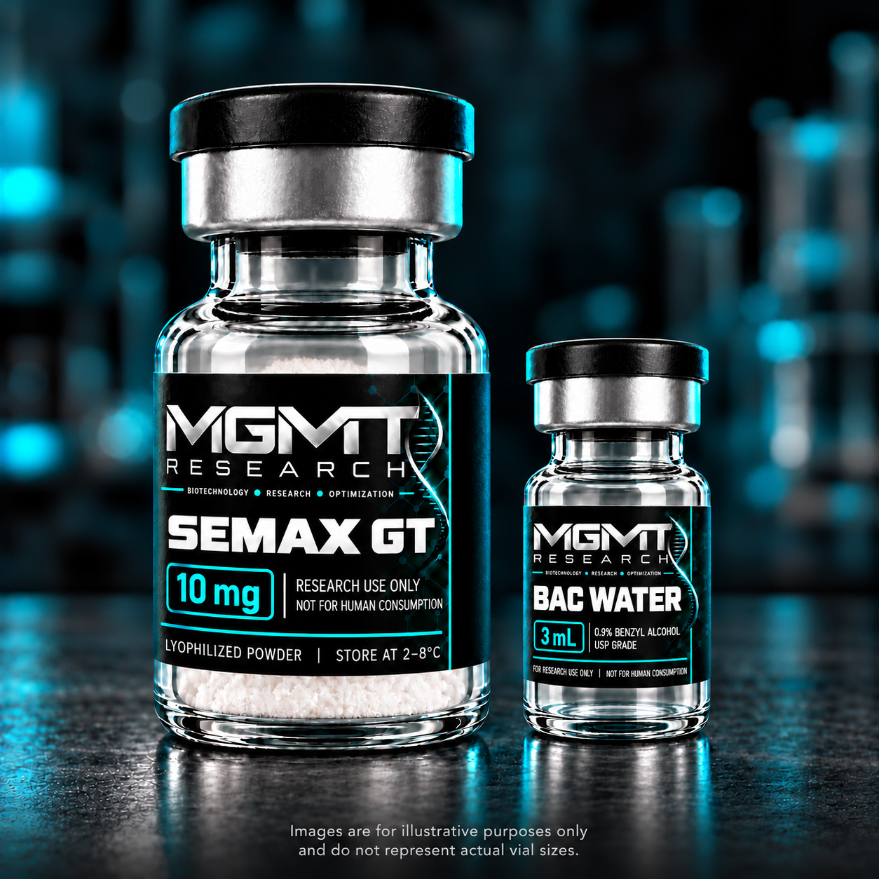 MGMT Research SEMAX GT 10 mg vial with BAC Water 3 mL
